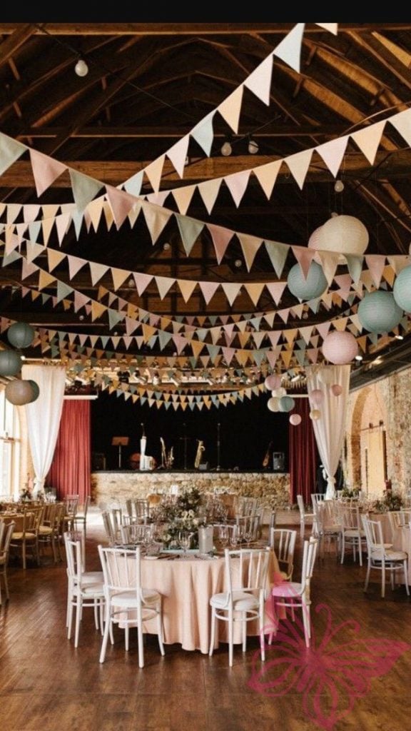 Wedding Bunting Paper Pom Poms